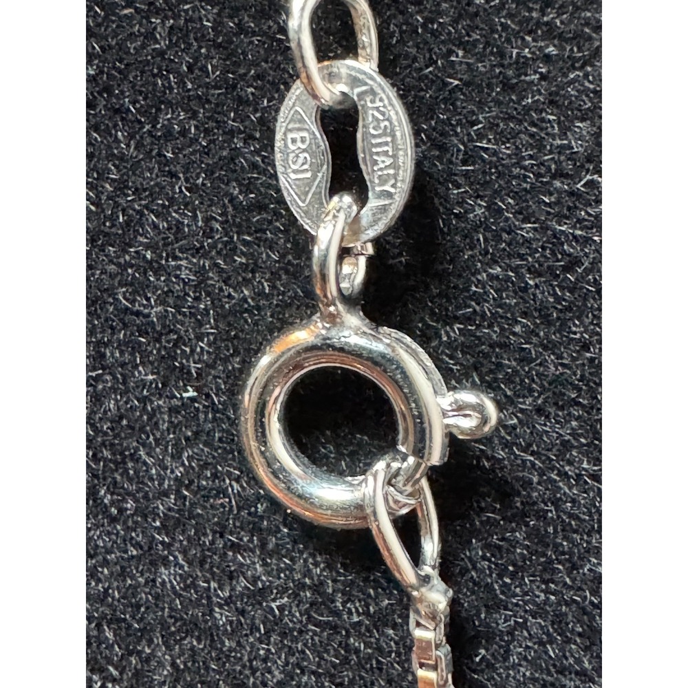 18" Sterling Silver Semi-Solid Box Chain 925 Italy - image 2